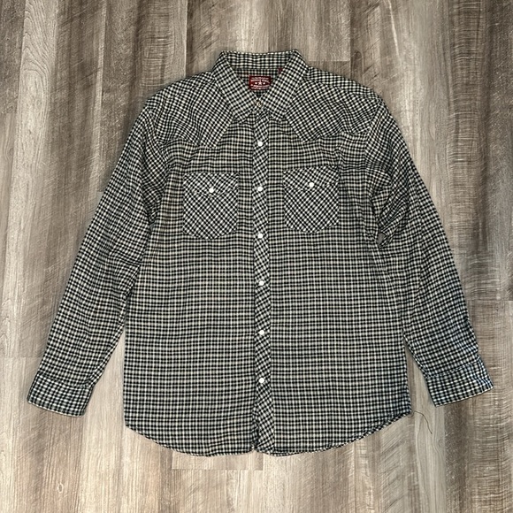 Outback Rider Western Long Sleeve Pearl Snap Button Shirt - XL - Picture 2 of 6